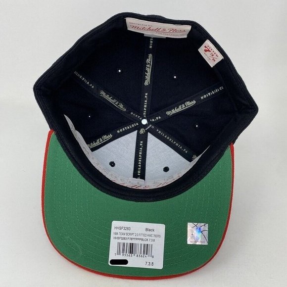 Philadelphia 76ers SCRIPT 2.0 Fitted Hat 7 3/8 Mitchell‎ Ness Sixers NBA - Picture 6 of 7